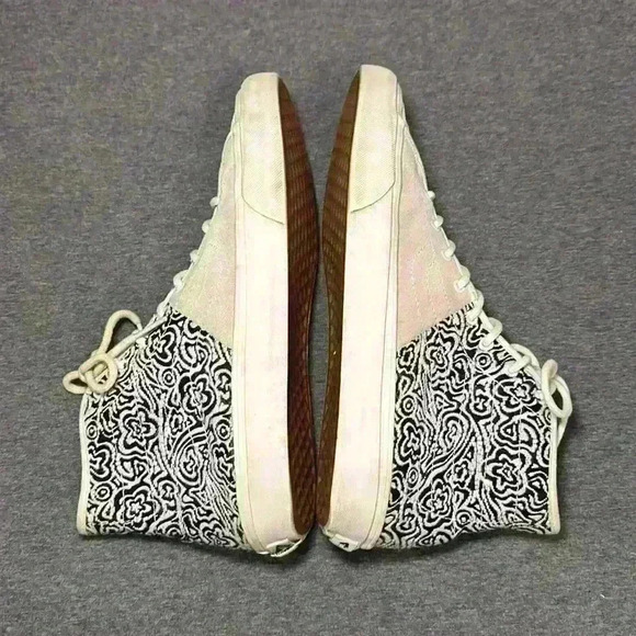 Vans Sk8 Hi TC6D Woven Flower Black White Skateboard Shoes Mens 9.5/Womens 11 - Picture 6 of 15